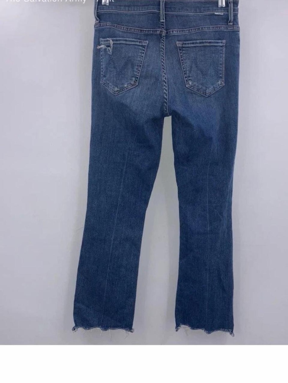 Mother Distressed Straight-Leg Jeans in Medium Blue - Picture 3 of 8